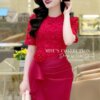 Váy Thiết Kế MDU3777 – Ren Đỏ Phối Cùng Họa Tiết Độc Đáo Tinh Tế 7 vay thiet ke mdu3777 5 Mdu Fashion