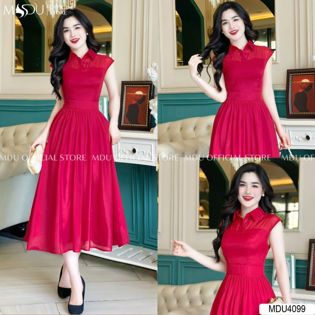 Top 10+ Mẫu Váy Công Chúa Màu Đỏ Sang Trọng Và Quyến Rũ Cho Mọi Sự Kiện 9 Váy công chúa đỏ cổ cao sang trọng