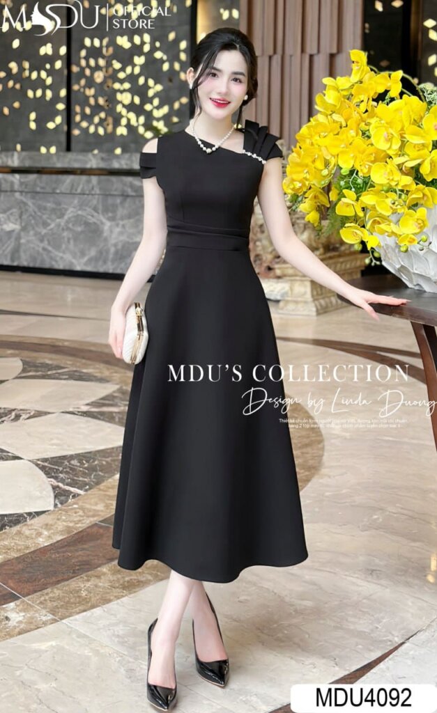 Top 10+ Mẫu Đầm Chữ A Dáng Dài Sang Trọng Tinh Tế Đến Từ Nhà MDU Fashion 9 Đầm Chữ A Dáng Dài Cổ Chéo