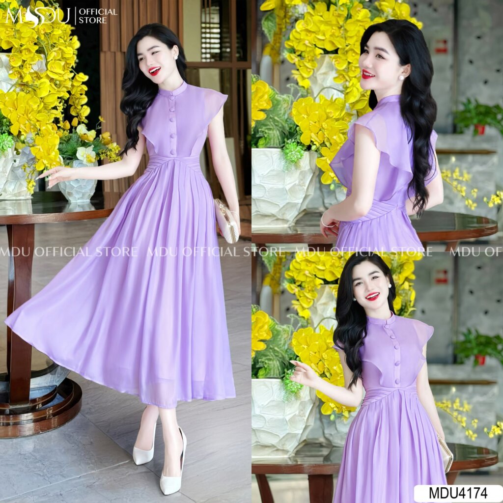 Top 10+ Mẫu Công Chúa Váy Tím Thanh Lịch và Sang Trọng từ MDU Fashion 4 Công chúa váy tím pastel với lớp voan mỏng xếp tầng