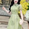 Váy Thiết Kế MDU4299 – Màu Xanh Lá Bắt Mắt Cổ Sơ Mi Thanh Lịch Cùng Họa Tiết Thêu Nổi Độc Đáo 10 vay thiet ke mdu4299 3 Mdu Fashion