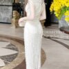 Váy Thiết Kế MDU4330 Ôm Body Ren Đính Hoa Ngọc 13 vay thiet ke mdu4330 5 Mdu Fashion
