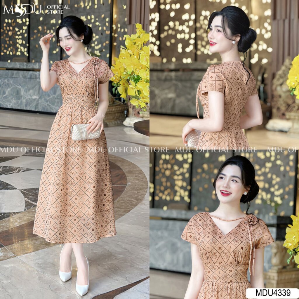 Top 10+ Mẫu Váy Body Màu Nâu Đẹp Nhất Từ MDU Fashion - Tôn Dáng, Thanh Lịch Và Đẳng Cấp 7 Váy body màu nâu cổ chữ V sâu