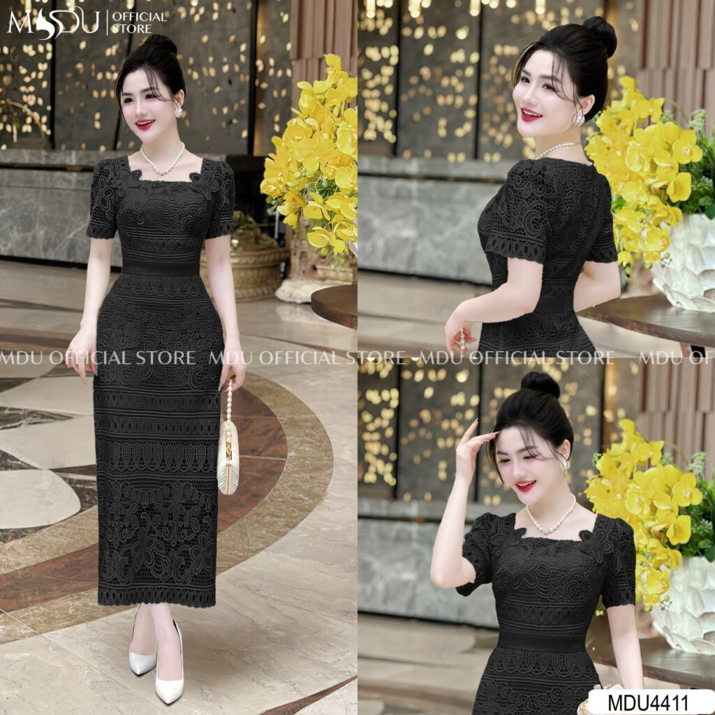 Top 10+ Mẫu Váy Body Đẹp Nhất từ MDU Fashion: Sang Trọng và Quyến Rũ 3 Váy Body Ôm Sát Đen Cổ Vuông