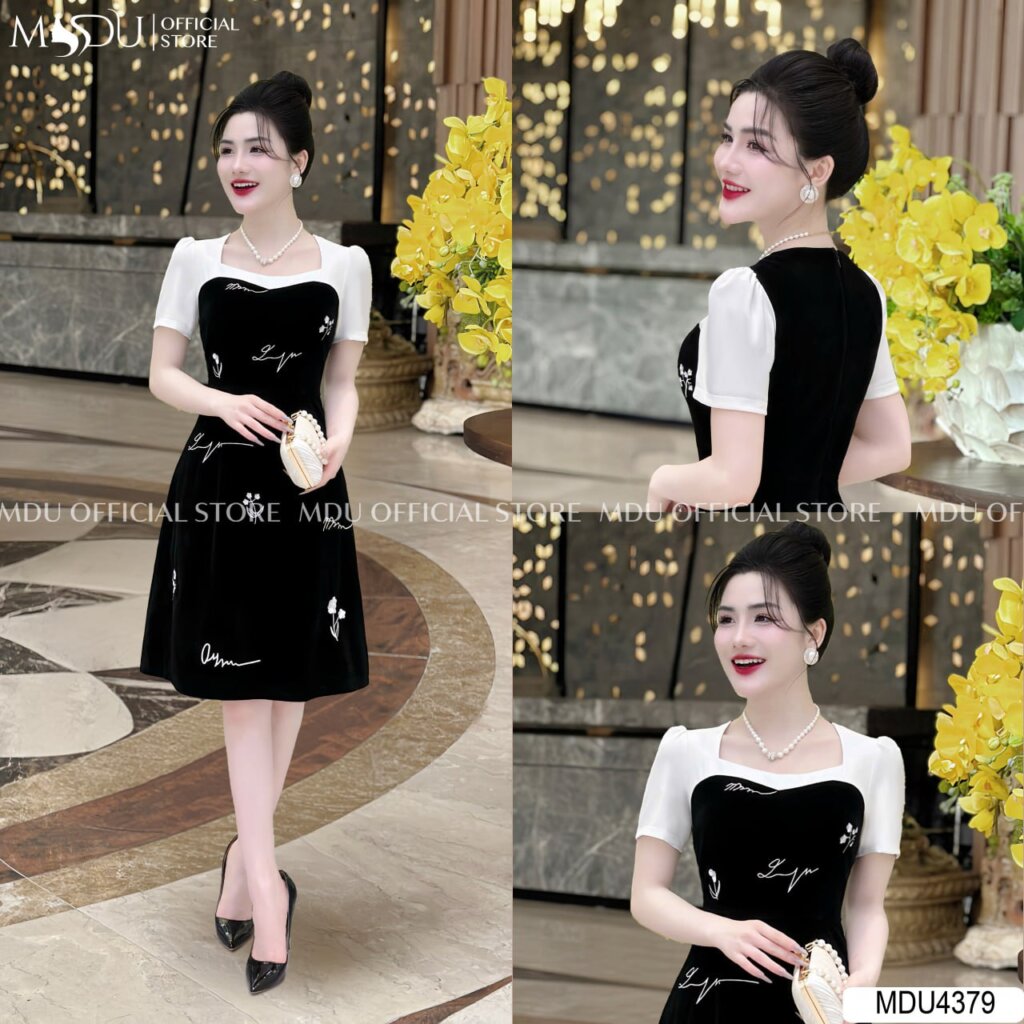 Top 10+ Mẫu Đầm Dự Tiệc Giấu Bụng Sang Trọng và Tinh Tế 2024 4 Đầm Dự Tiệc Cổ Vuông