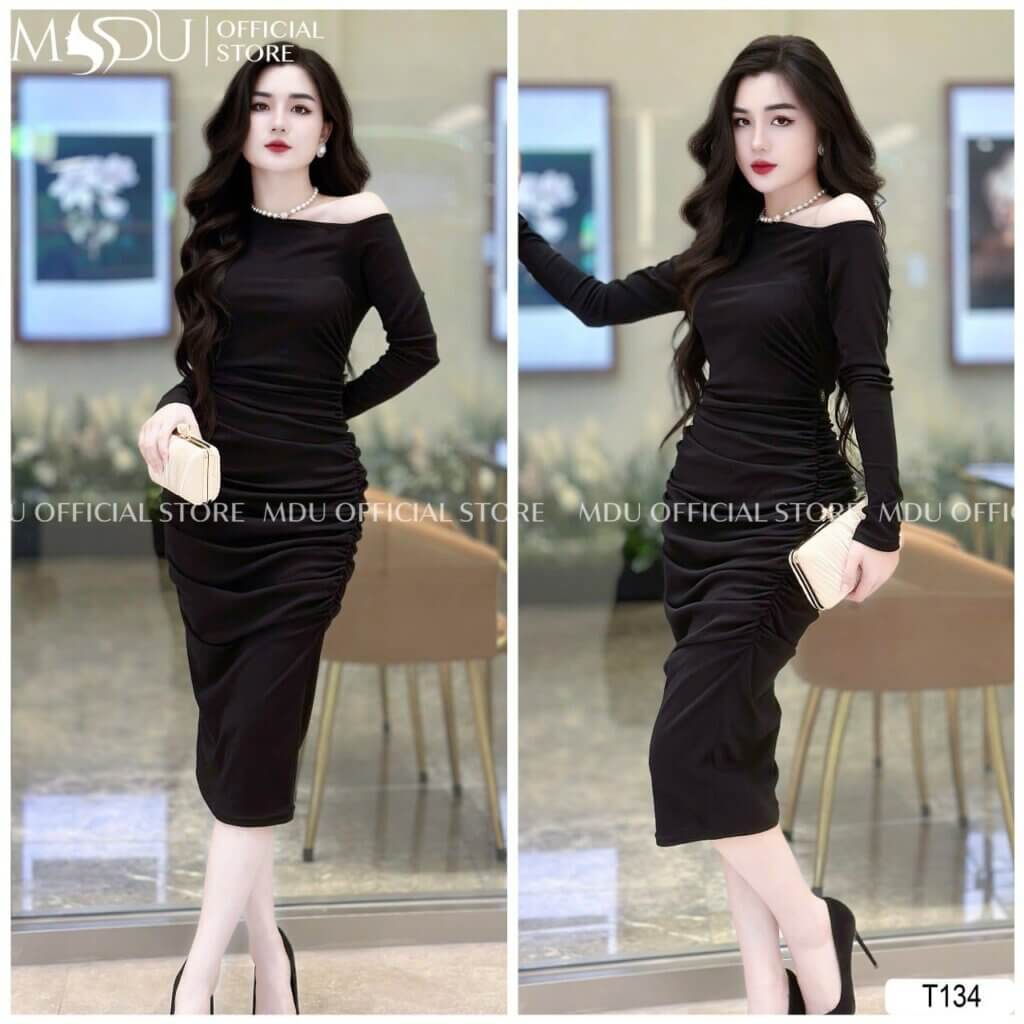 Top 10+ Mẫu Váy Body Đen Từ Mdu Fashion – Sang Trọng, Tinh Tế & Dễ Phối Đồ 6 Váy đen body lệch vai