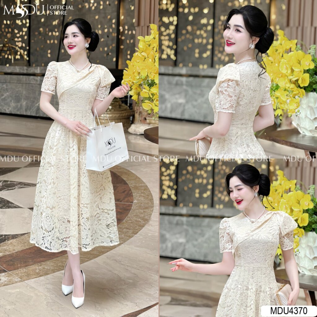 Top 10+ Mẫu Đầm Dự Tiệc Cho Người Mập Lớn Tuổi Sang Trọng Và Tôn Dáng 3 Đầm Dự Tiệc Phối Ren