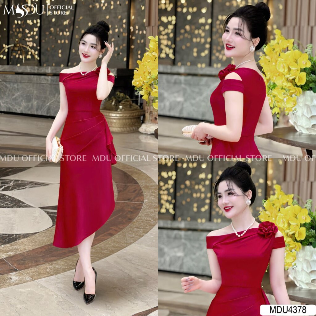 Top 4 Mẫu Đầm Lụa Dự Tiệc Sang Trọng Nổi Bật Nhất Tại MDU Fashion 3 Đầm Lụa Dự Tiệc Đính Hoa Tỉ Mỉ