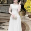 Váy Thiết Kế MDU4386 – Màu Trắng Thanh Lịch Phối cùng Tay Hến Chiết Eo Cao Cấp 8 vay thiet ke mdu4386 3 Mdu Fashion