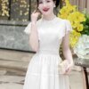 Váy Thiết Kế MDU4393 – Màu Trắng Tinh Khôi Dáng Tay Cánh Tiên Phối Cùng Cổ Cách Điệu 11 vay thiet ke mdu4393 4 Mdu Fashion