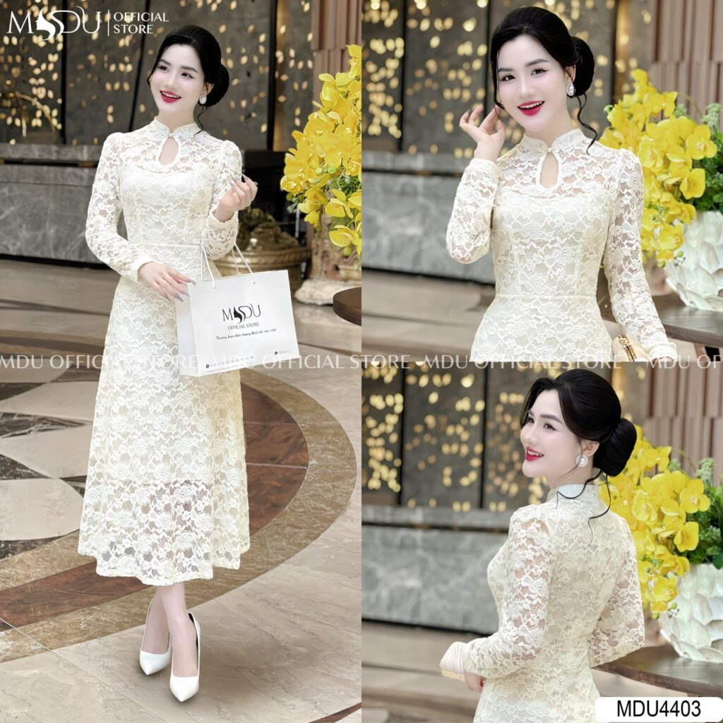 Top 10+ Mẫu Đầm Dự Tiệc Tay Dài Sang Trọng Và Quyến Rũ Cho Phái Đẹp - MDU Fashion 3 Đầm Dự Tiệc Dài Tay Chất Liệu Ren Cao Cấp