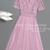 Váy Thiết Kế MDU4433 – Màu Hồng Nhẹ Nhàng Xếp Li Tỉ Mỉ Cổ Chữ V Cách Điệu 13 vay thiet ke mdu4433 1 Mdu Fashion