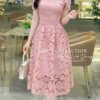 Váy Thiết Kế MDU3938 – Màu Hồng Nhạt Dáng Dài Phối Cùng Chất Ren Cao Cấp Làm Nổi Bật Váy 10 vay thiet ke mdu3938 8 Mdu Fashion