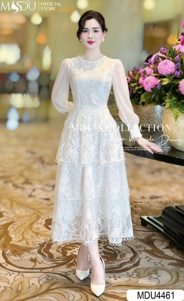 Top 10+ Mẫu Đầm Dự Tiệc Màu Trắng Thanh Lịch Và Sang Trọng 8 Đầm Dự Tiệc Màu Trắng Xếp Ly