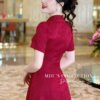 Váy Thiết Kế MDU4488 – Màu Đỏ Quyến Rũ Dáng Xòe Cổ Cách Điệu Đính Nơ Tinh Tế Tay Ngắn Thanh Lịch 12 vay thiet ke mdu4488 3 Mdu Fashion
