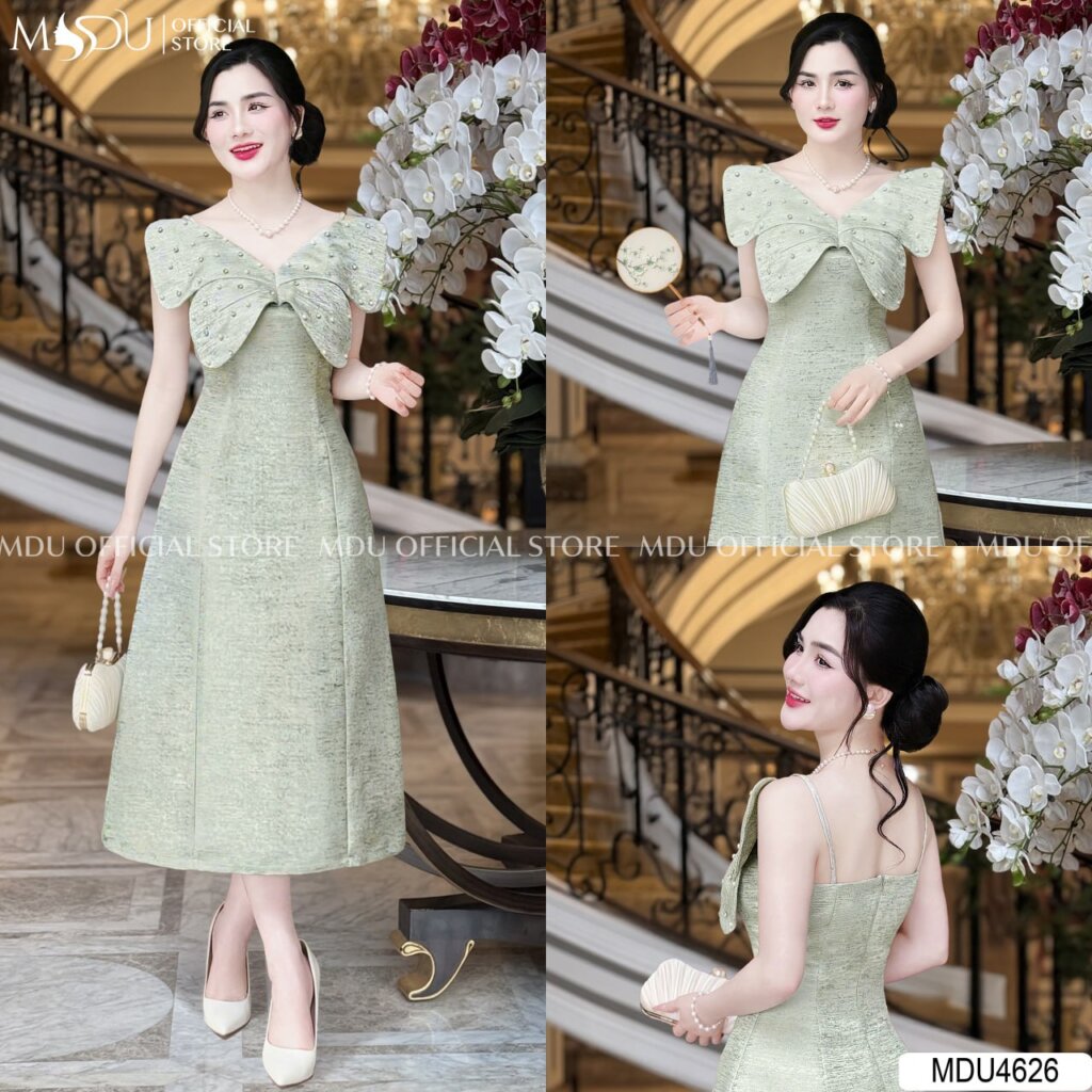 Top 10+ Mẫu Váy Dự Tiệc Cưới Cho Người Gầy Đẹp Nhất Hiện Nay 6 Váy dự tiệc cưới cho người gầy đính nơ lớn trước ngực