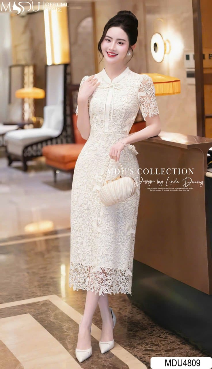 Top 10+ Mẫu Đầm Dự Tiệc Cho Người Thấp Tròn Giúp Tôn Dáng 10 Kiểu Dáng Đầm Phù Hợp Cho Người Thấp Tròn - Đầm Phối Ren Hoặc Kim Sa