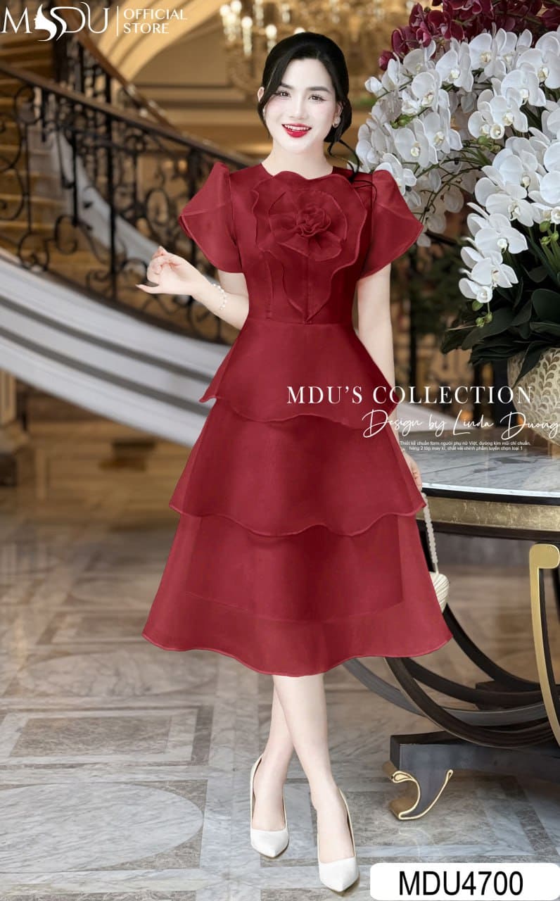 9 Đầm Dự Tiệc Màu Đỏ Sang Trọng Giúp Bạn Nổi Bật Mọi Sự Kiện 3 Các Kiểu Dáng Đầm Dự Tiệc Màu Đỏ Phù Hợp Mọi Vóc Dáng - Đầm Xòe Công Chúa