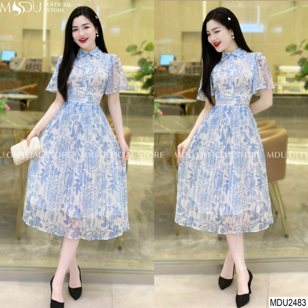 Top 10+ Mẫu Váy Dự Tiệc Màu Xanh Dương Thanh Lịch 6 Váy Dự Tiệc Màu Xanh Xếp Ly