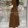 Váy Dự Tiệc MDU3732 Màu Nâu Cổ Vuông Quyến Rũ 10 vay thiet ke mdu3732 2 Mdu Fashion