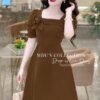 Váy Dự Tiệc MDU3732 Màu Nâu Cổ Vuông Quyến Rũ 9 vay thiet ke mdu3732 3 Mdu Fashion