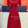 Váy Thiết Kế MDU3792 Màu Đỏ Quyến Rũ Đính Cúc Cách Điệu 12 vay thiet ke mdu3792 5 Mdu Fashion
