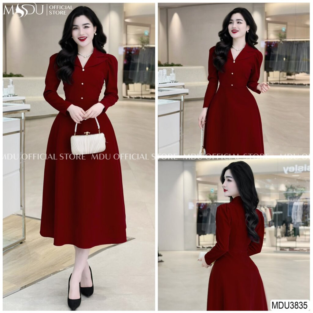 Mẫu Váy Công Sở Mùa Đông Hot Và Đẹp Nhất Hiện Nay 2 Váy công sở mùa đông cổ sơ mi
