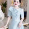 Váy Dáng Xòe MDU3690 Tay Lửng Đính Hoa Tinh Tế 12 vay thiet ke mdu3960 4 Mdu Fashion