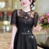 Váy Dáng Xòe MDU4477 Màu Đen Cùng Hoa Thêu Nổi Bật 11 vay thiet ke mdu4477 3 Mdu Fashion