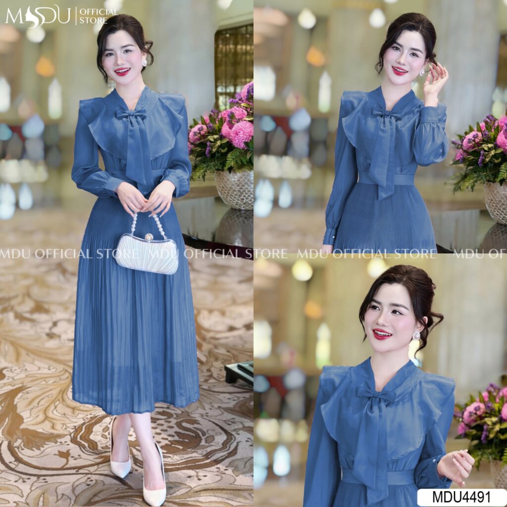 Top 10+ Mẫu Váy Dự Tiệc Màu Xanh Dương Thanh Lịch 7 Váy Dự Tiệc Màu Xanh Dương Tay Dài