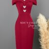 Váy Thiết Kế MDU4500 – Màu Đỏ Quyến Rũ Cổ Chữ V Cách Điệu Đính Đá Tinh Tế 12 vay thiet ke mdu4500 6 Mdu Fashion