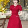 Váy Thiết Kế MDU4520 Dáng Chữ A Màu Đỏ Sang Chảnh 9 vay thiet ke mdu4520 1 Mdu Fashion