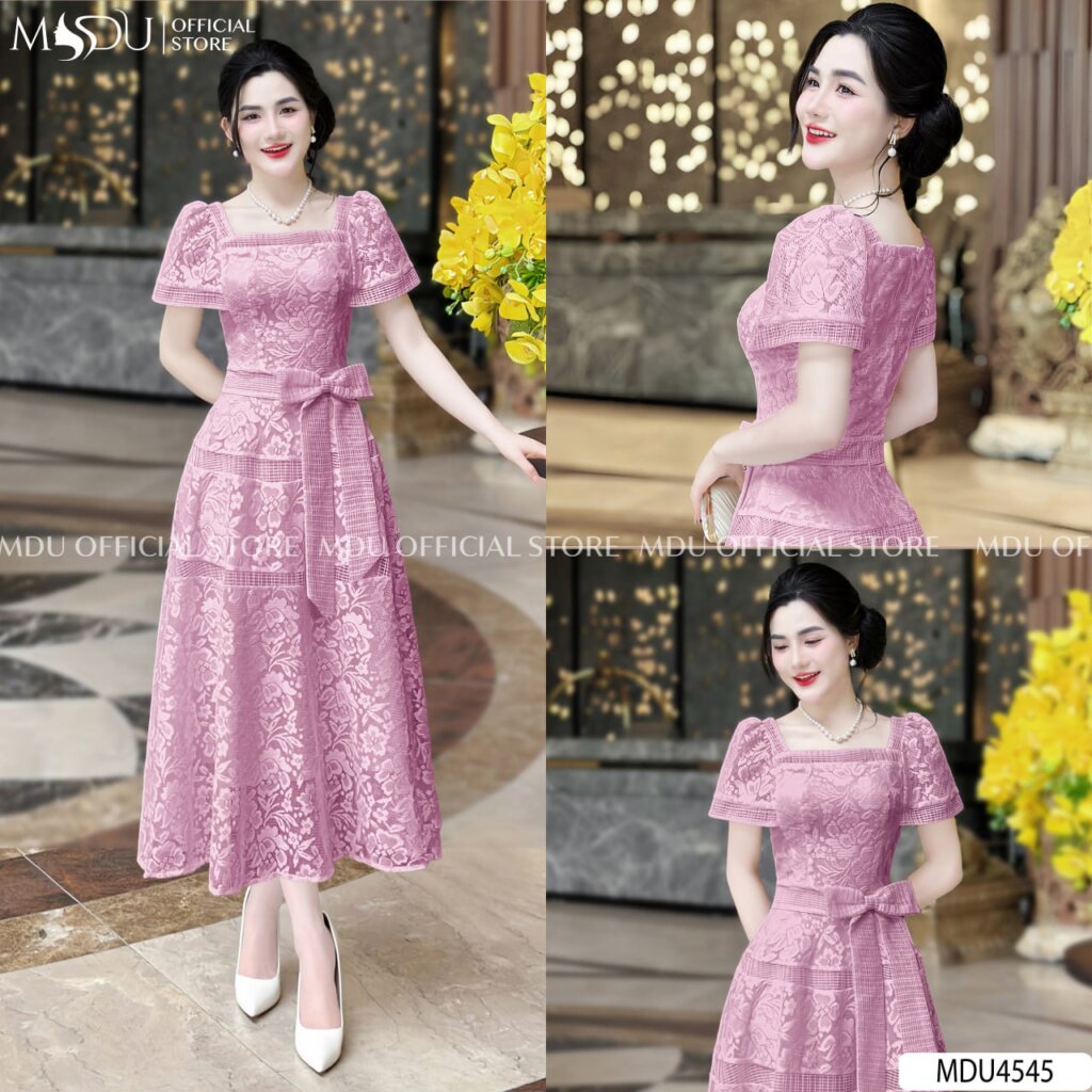 Top 10+ Mẫu Đầm Dự Tiệc Màu Hồng Phấn Thanh Lịch Và Cuốn Hút 3 Đầm Dự Tiệc Màu Hồng Phấn Phối Ren