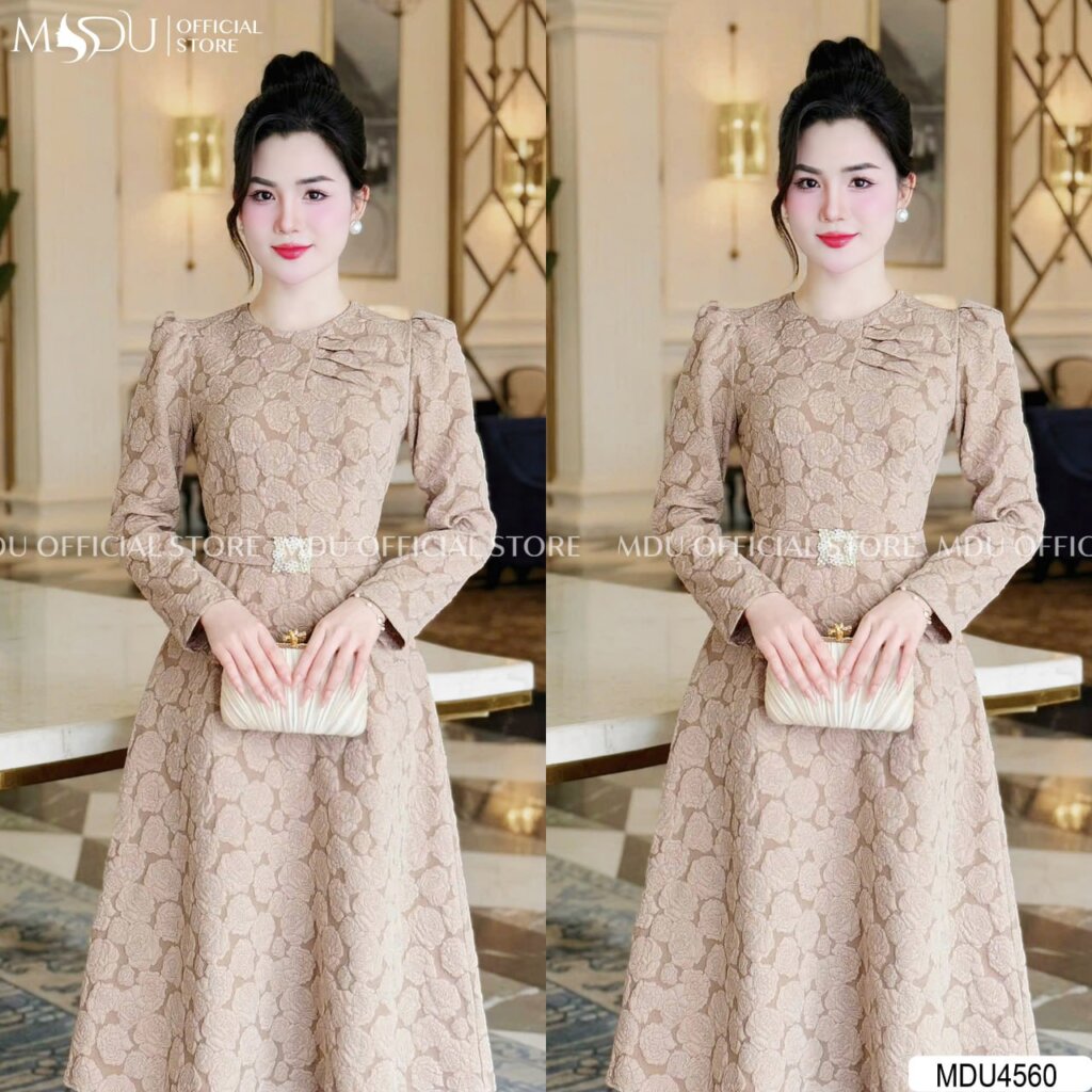 Top 10+ Mẫu Váy Dự Tiệc Cưới Cho Người Gầy Đẹp Nhất Hiện Nay 4 Váy dự tiệc cưới cho người gầy màu nâu nổi bật