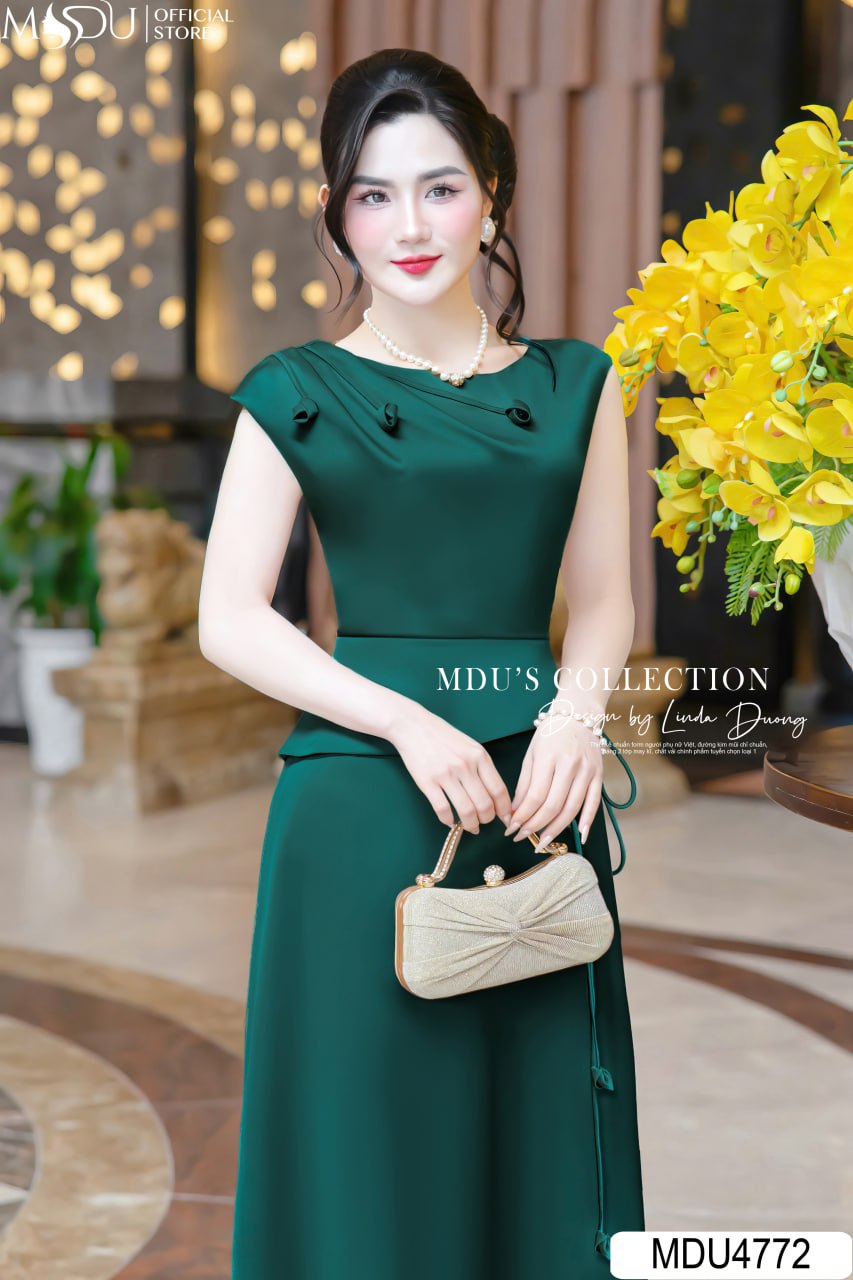 Diện Váy Dự Tiệc Màu Xanh – Nàng Hóa Quý Cô Thanh Lịch 5 Đầm dự tiệc màu xanh lệch vai sang chảnh