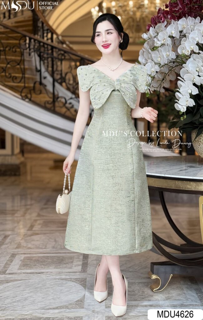 Những Mẫu Đầm Dự Tiệc Sang Trọng Trẻ Trung Từ MDU Fashion 3 Đầm dự tiệc sang trọng trẻ trung đính ngọc