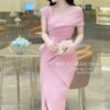 Váy Thiết Kế MDU3515 Xẻ Tà Quyến Rũ Màu Hồng Nhẹ Nhàng 11 vay thiet ke mdu3515 2 1 Mdu Fashion