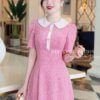 Váy Thiết Kế MDU4561 Màu Hồng Nhẹ Nhàng Cổ Sơ Mi Cách Điệu 11 vay thiet ke mdu4561 1 Mdu Fashion