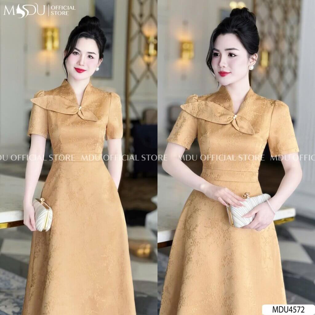 7 Mẫu Váy Dự Tiệc Tết Nguyên Đán Nổi Bật Nhất Từ MDU Fashion 7 Váy Dự Tiệc Tết Nguyên Đán Đính Nơ
