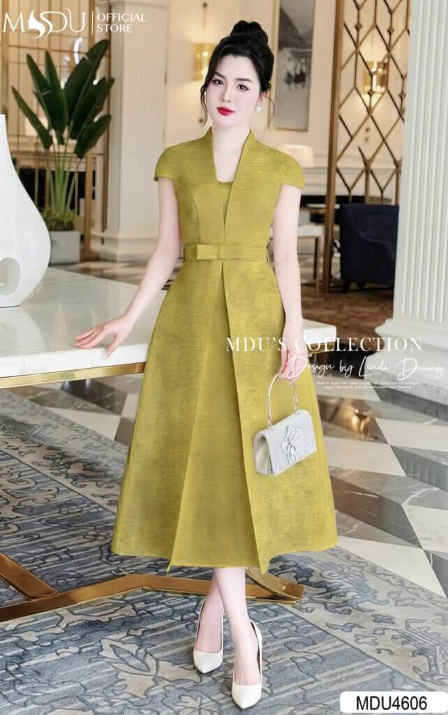 Mẫu Quyến Rũ Đầm Dự Tiệc Sang Chảnh Cao Cấp 4 Quyến rũ đầm dự tiệc sang chảnh cổ chữ V