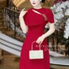 Váy Thiết Kế MDU4643 Màu Đỏ Cổ Xẻ Quyến Rũ 10 photo 2025 02 26 10 03 24 Mdu Fashion