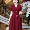 Váy Thiết Kế MDU4679 Màu Đỏ Đô Quyến Rũ Cùng Dáng Váy Xòe Thướt Tha 10 vay thiet ke mdu4679 2 Mdu Fashion