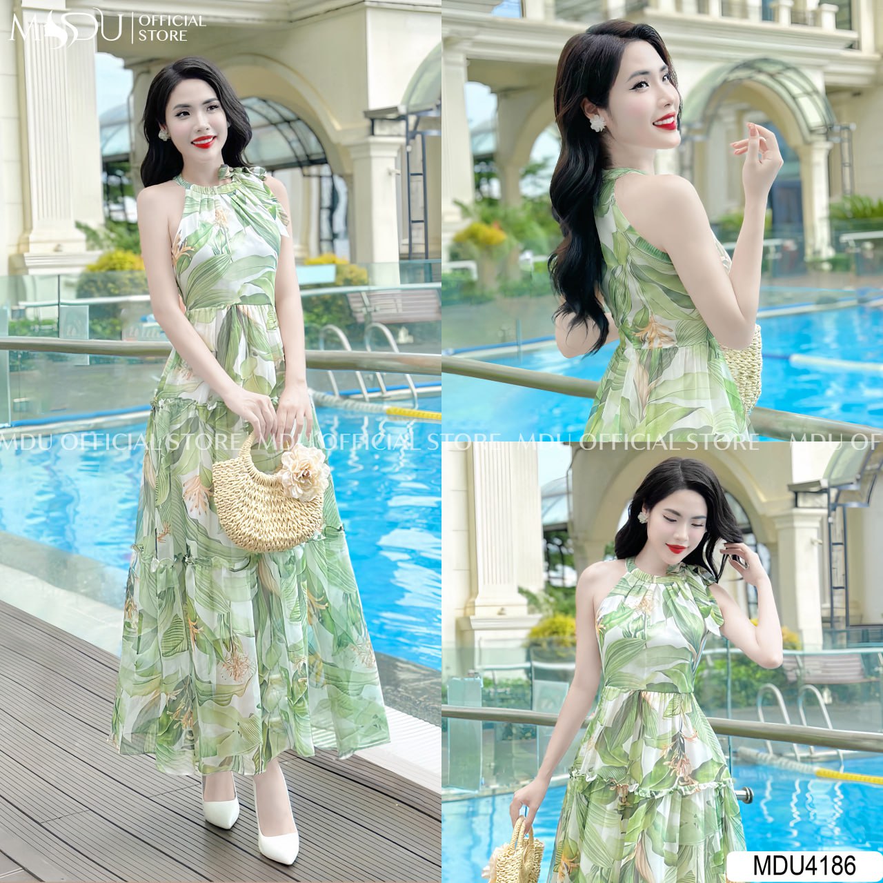 Top 5 Đầm Maxi Cổ Yếm Đi Biển Nhà MDU Fashion 4 Đầm Maxi Cổ Yếm Đi Biển - Đầm Dáng Dài