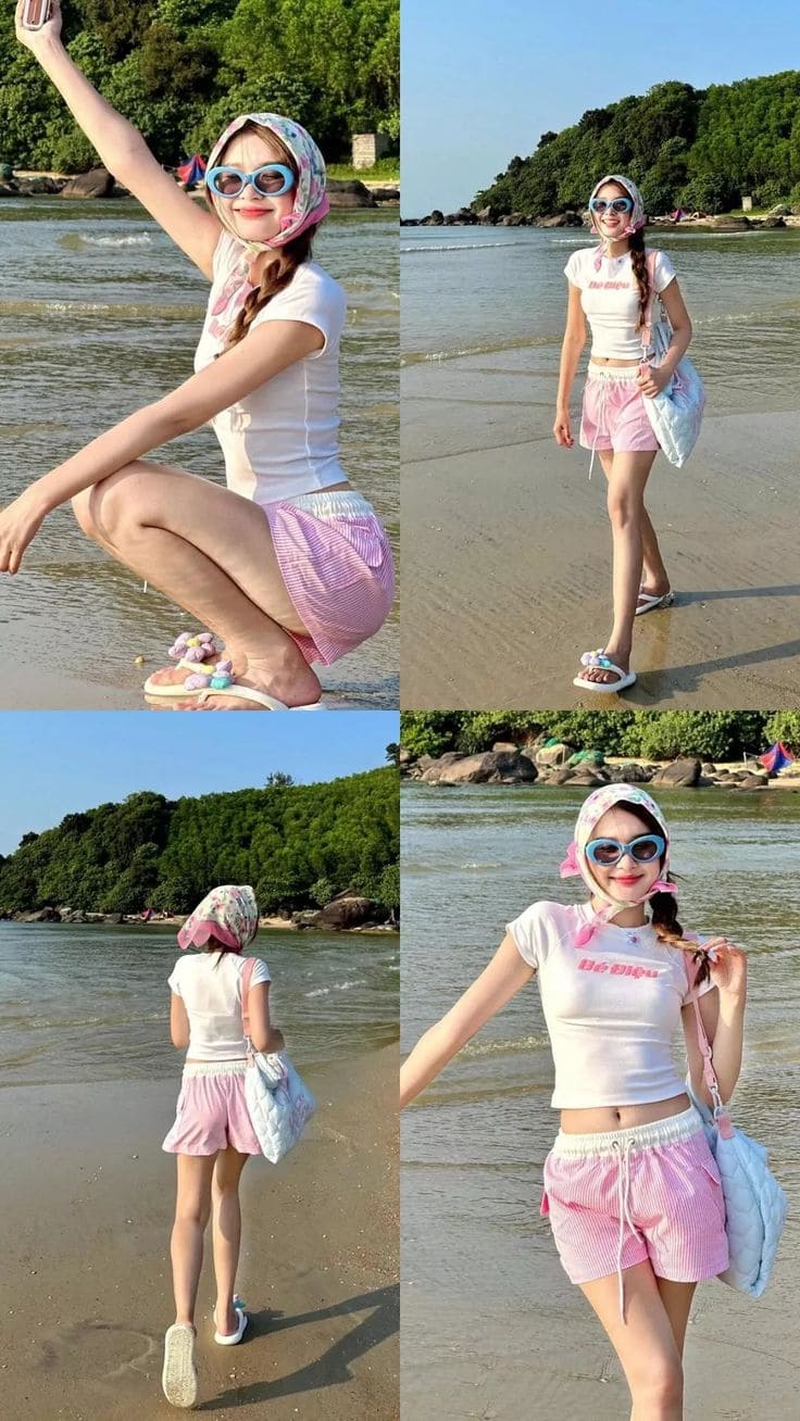 Style Đi Biển Của Hot Girl – Nghệ Thuật Phối Đồ Bên Biển Cả 5 Top 8+ OutFit Mà Hot Girl Hay Diện - Áo Croptop Và Quần Short