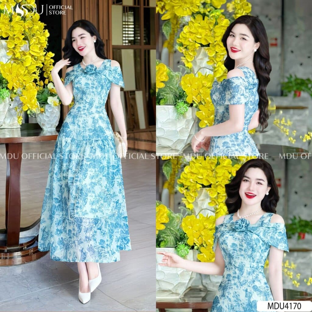 Xu Hướng Thời Trang Đi Biển Tuổi 40 Đẹp Hiện Đại Và Tự Tin 4 Thời trang đi biển tuổi 40 - Dáng dài trễ vai