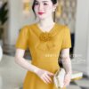 Váy Thiết Kế MDU4701 Màu Vàng Nổi Bật Phối Cùng Cổ Cách Điệu 11 vay thiet ke 2 Mdu Fashion