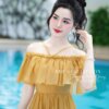 Váy Thiết Kế MDU4759 Tơ Óng Ngọc Trai Trễ Vai Xếp Ly Bay Bổng 10 vay thiet ke MDU4759.2 Mdu Fashion