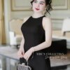 Váy Thiết Kế MDU4798 Màu Đen Cổ Yếm Đính Đá Nơ Đính Sau 10 vay thiet ke MDU4798 2 Mdu Fashion