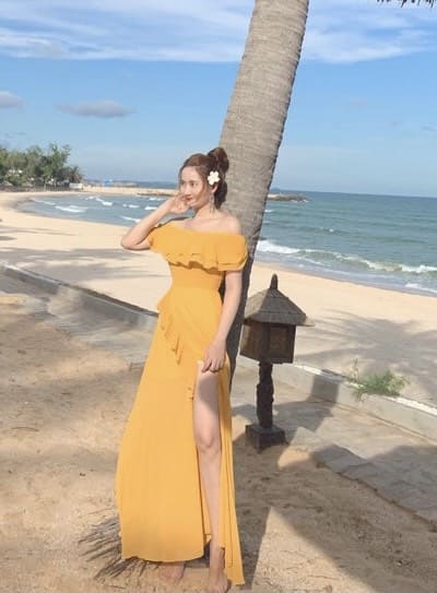 Hướng Dẫn Cách Chọn Đầm Maxi Trễ Vai Đi Biển Đẹp, Chuẩn Form Dáng 14 Các Kiểu Dáng Đầm Maxi Trễ Vai Đẹp Nhất - Xẻ Tà