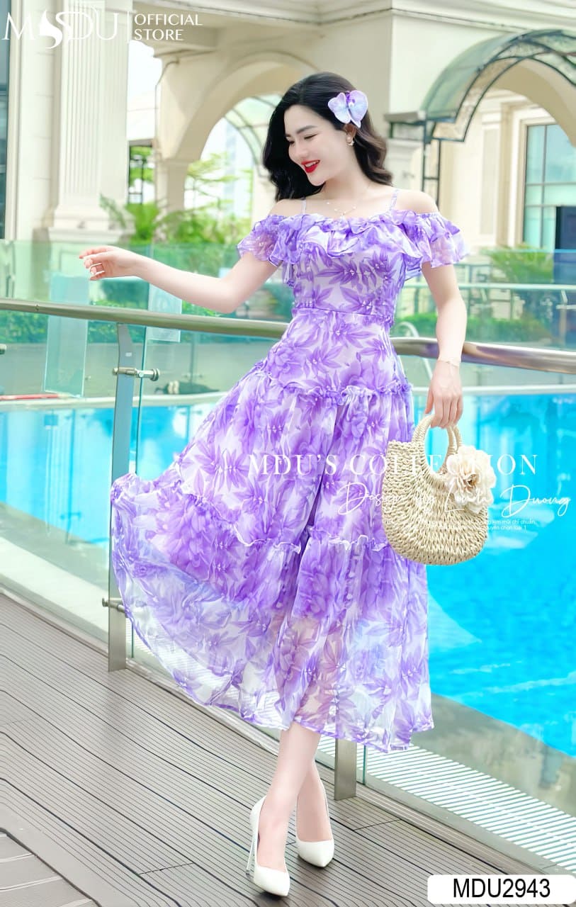 Hướng Dẫn Cách Chọn Đầm Maxi Trễ Vai Đi Biển Đẹp, Chuẩn Form Dáng 15 Các Kiểu Dáng Đầm Maxi Trễ Vai Đẹp Nhất - Họa Tiết Hoa Nhí
